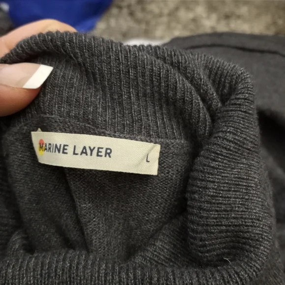 MARINE LAYER Addison Gray Knit Turtleneck Dress - Picture 5 of 5